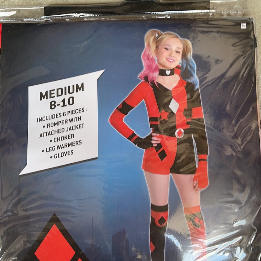 Harley Quinn Black/Red Children’s Costume! New! - Picture 7 of 10